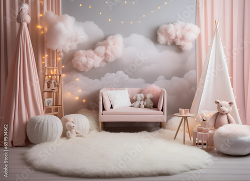 Background photoshot baby playroom soft colors