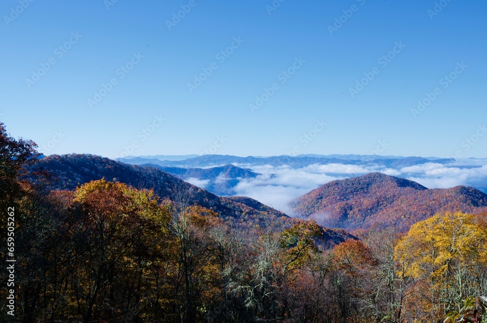 Fall morning in the Smokey Mountains.