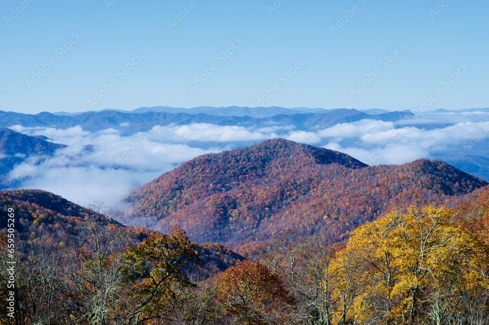 Fall morning in the Smokey Mountains.