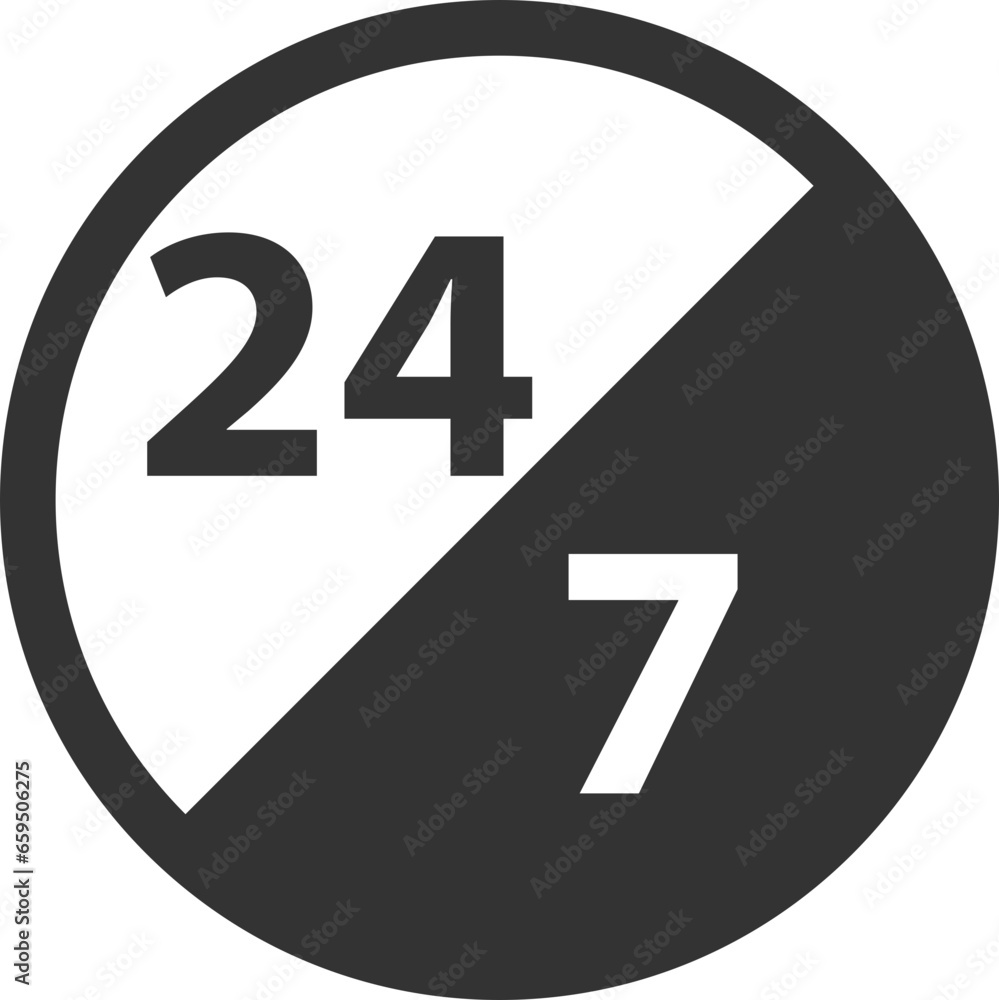 24 Hours a day service icon symbol vector 24 Hours a day service icon symbol vector