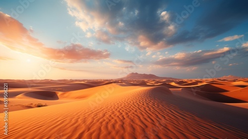Beautiful sand dunes in the Sahara Desert