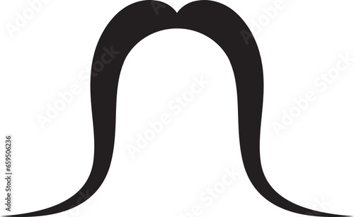 Moustache vector icon. Black retro style mustache. Shave barber vintage man face