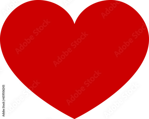 Red shape love heart icon vector isolated on white background.