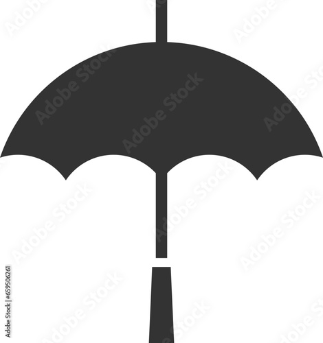 Umbrella icon vector. Rain protection. Concept for insurance company. Black and white silhouette flat design