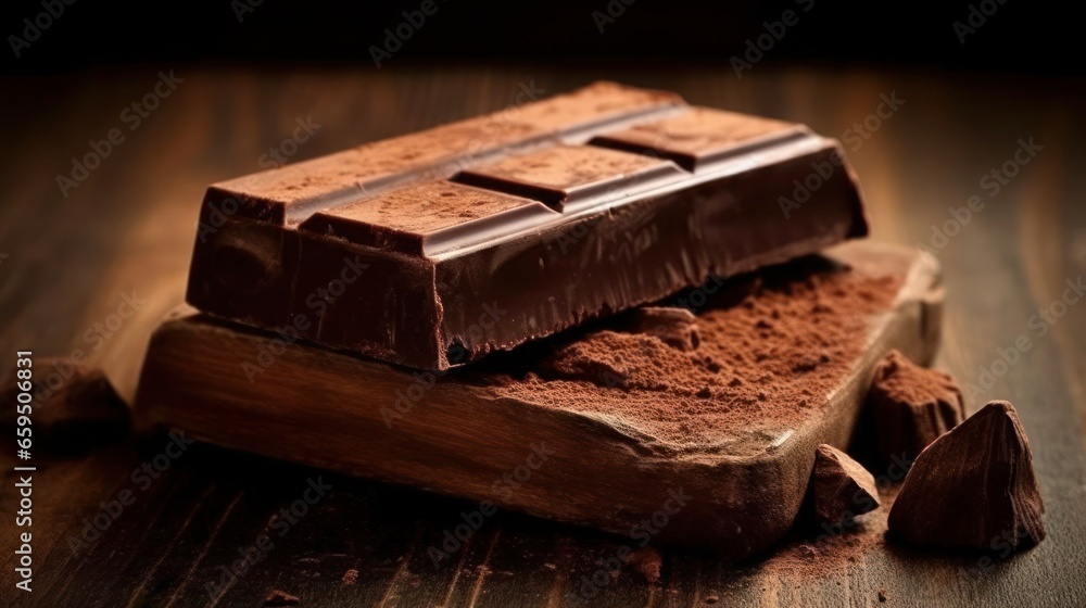 chocolate pieces on a white plate chocolate pieces on a white plate