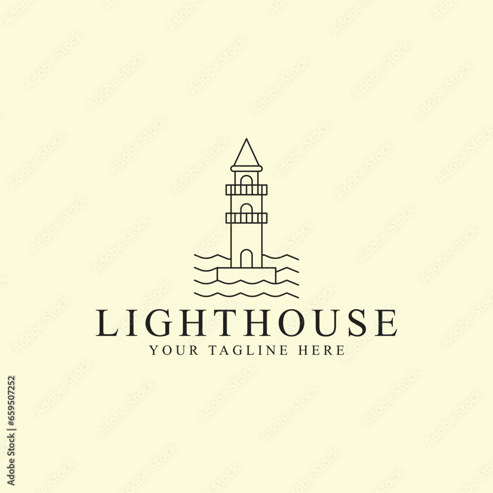 Lighthouse logo line art vector illustration template icon graphic design Lighthouse logo line art vector illustration template icon graphic design