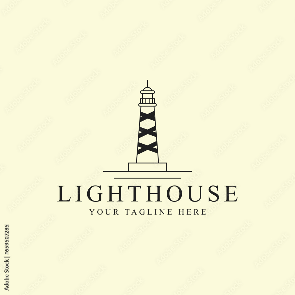 Lighthouse logo line art vector illustration template icon graphic design Lighthouse logo line art vector illustration template icon graphic design
