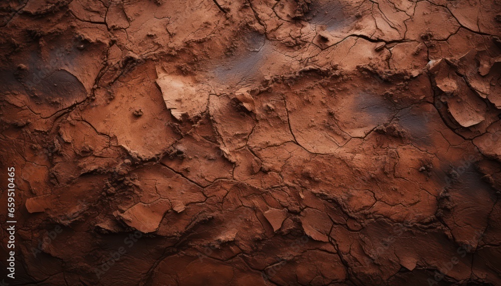 Fototapeta premium Photo of a cracked dirt surface in close-up