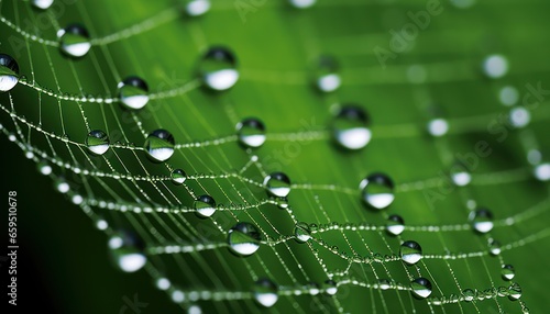Photo of water droplets glistening on a vibrant green leaf
