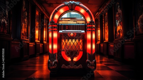 Vintage jukebox playing music