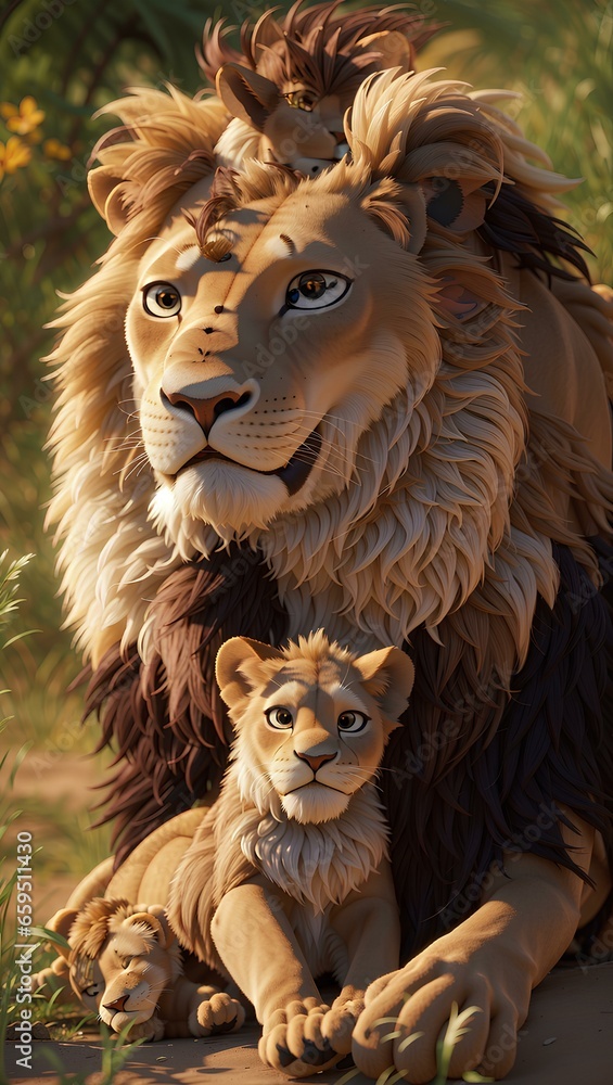 Fototapeta premium lion in the wild