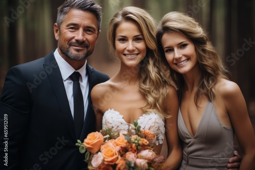 tender family wedding portrait