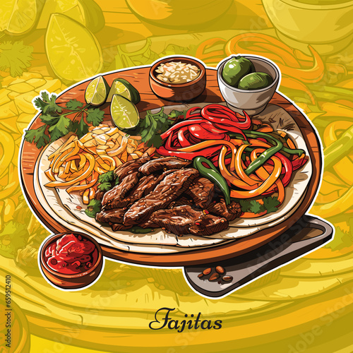 Realistic Vector Illustration of Fajitas
