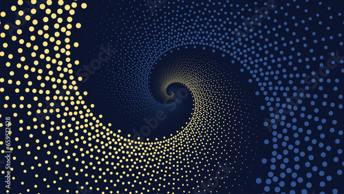 Abstract Spiral minimalist dotted vortex type background.