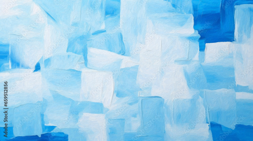 Abstract blue and white acrylic painting on canvas, artwork. Ai generative. Abstract blue and white acrylic painting on canvas, artwork. Ai generative.