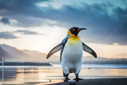penguin standing on the rocks