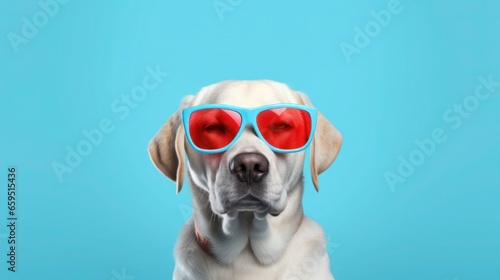 dog wearing glasses