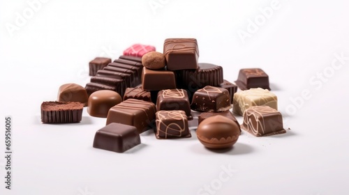 mock-up chocolate and nuts isolated on white background