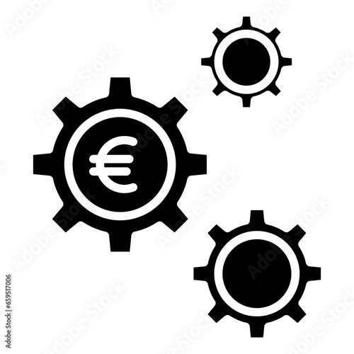 Solid Euro Cog icon
