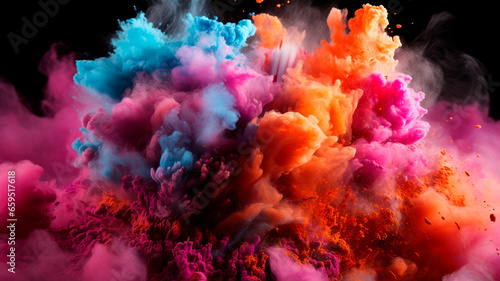 colorful paint explosion.