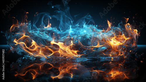 Fire , Flame has burn on the black background,