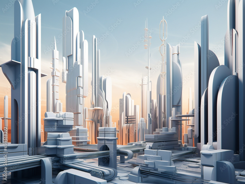 A modern metropolis with stylish angular architecture creating a futuristic and sleek urban landscape. A modern metropolis with stylish angular architecture creating a futuristic and sleek urban landscape.