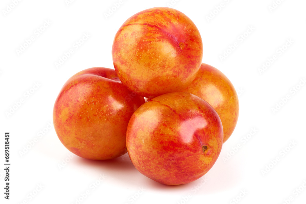 Fresh Aprium fruits, orange apricots, isolated on white background. Fresh Aprium fruits, orange apricots, isolated on white background.