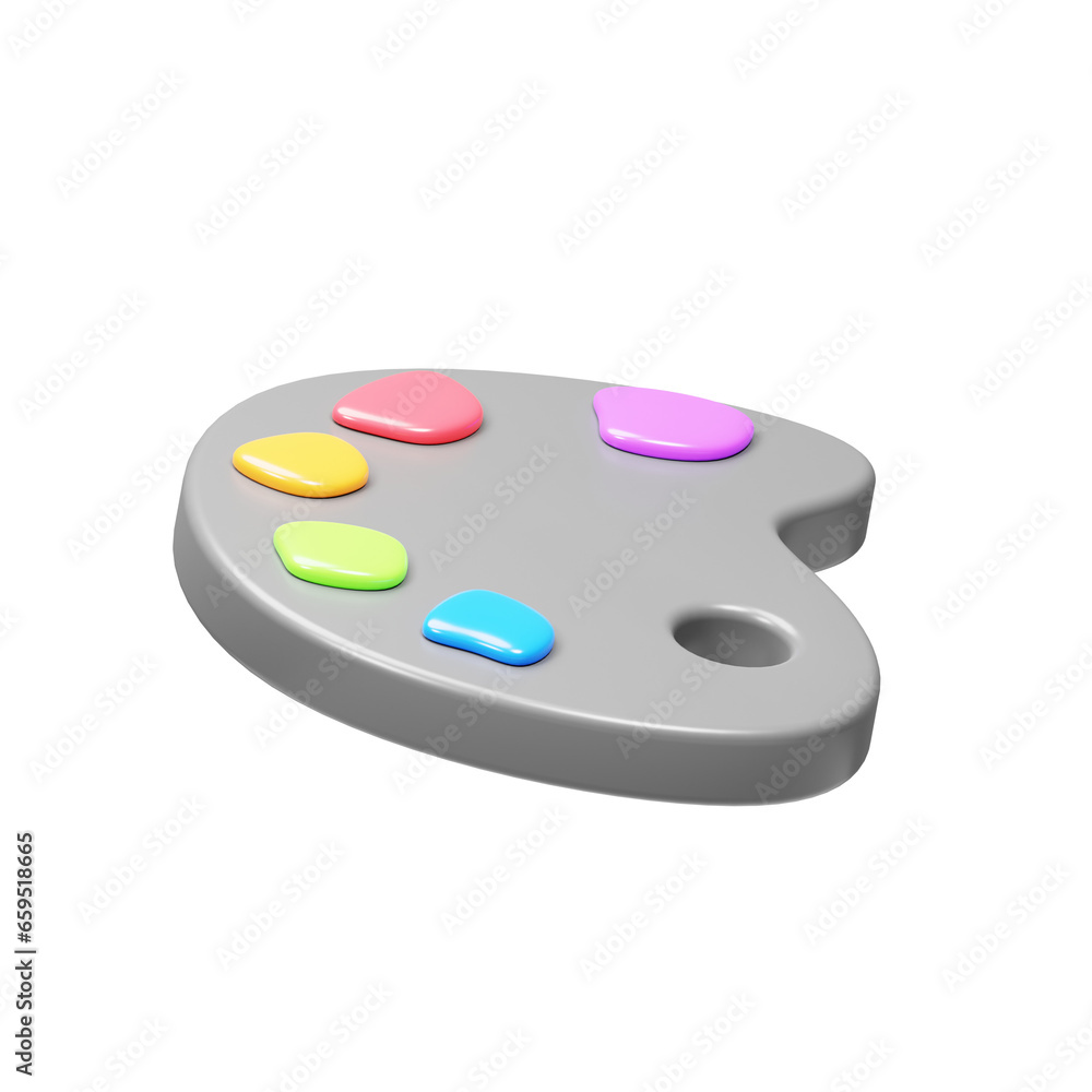 Graphic design tools icon concept. 3d rendering color palette icon Graphic design tools icon concept. 3d rendering color palette icon