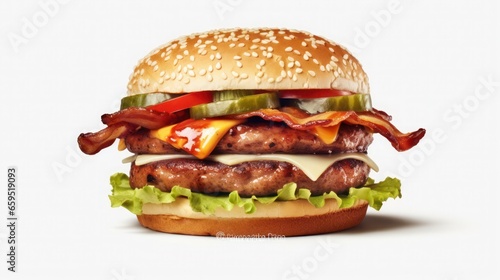 hamburger on a white background