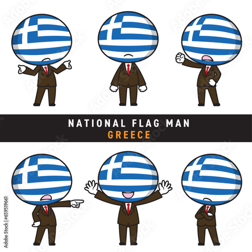 ギリシアの国旗を擬人化したキャラクターセット