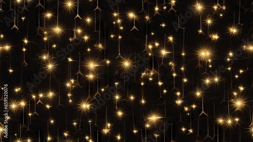  a black background with a lot of stars hanging from it.  generative ai