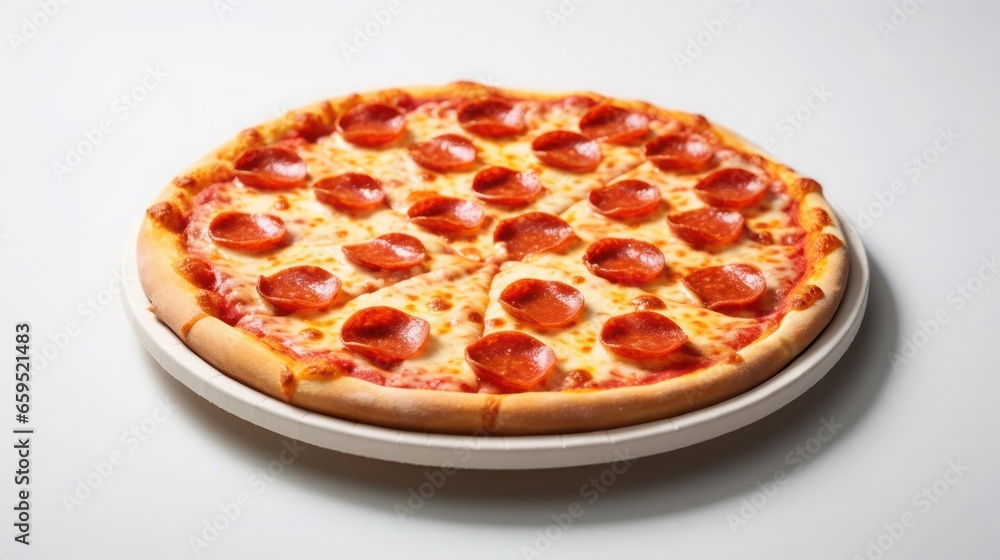 Close-up shoot of pizza isolated on white background Close-up shoot of pizza isolated on white background