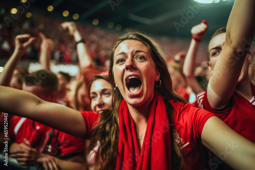 Emotional Celebration: Women Cheering for a Winning Goal