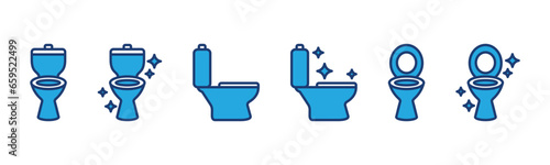 Toilet icons. Sitting toilet icon. Public WC and Bathroom symbol. Clean bathroom. Vector illustration