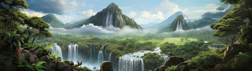 Leinwandbilder Khaki jungle landscape Generative AI  © Quentin