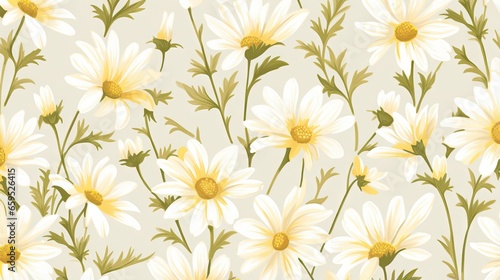  a bunch of white and yellow flowers on a white background.  generative ai