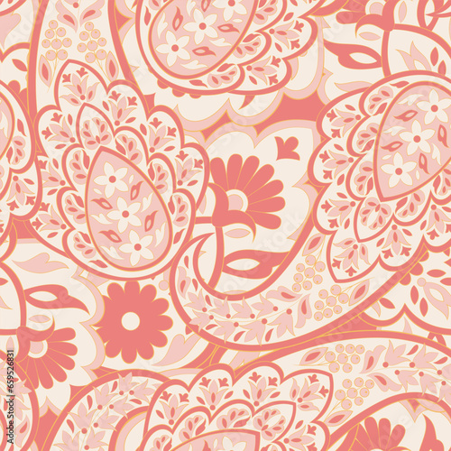Stylish floral seamless paisley pattern. High-quality vector design 