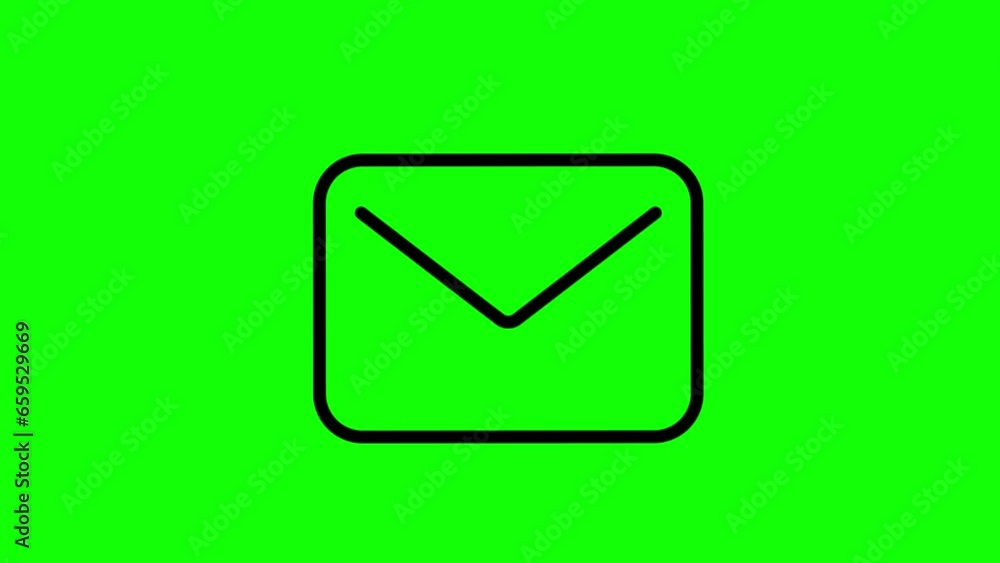 Animated outlined message, mail icon. Animated outlined message, mail icon.