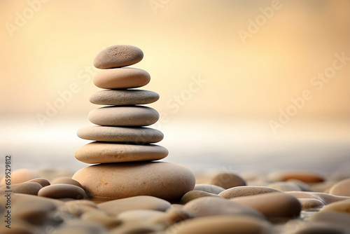 Serene Meditation and Balanced Stones Symbolizing Inner Peace and Emotional Stability