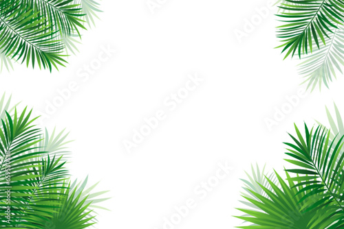 Tropical frame with exotic jungle plants, palm leaves, monstera and place for text. Foliage vector background. tropic design for travel, summer holiday, vacations card and banners.