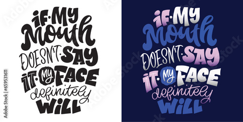 Set with hand drawn lettering quotes in modern calligraphy style . Slogans for print and poster design. Vector. T-shirt design, mug print