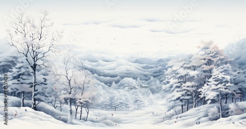winter landscape with snow
