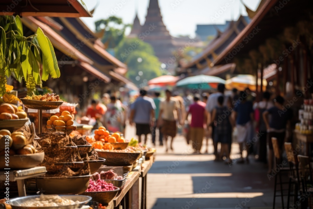 Travel concept for community product markets in Asia. Generative AI Travel concept for community product markets in Asia. Generative AI