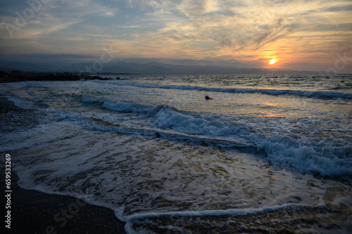 beautiful sunset autumn sky on the shores of the Mediterranean sea 13