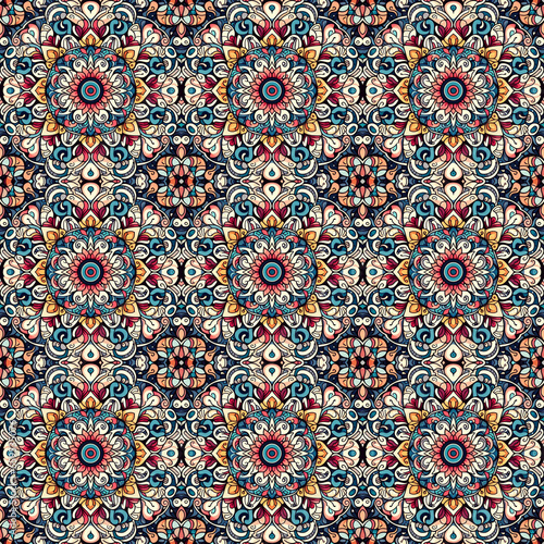 Wallpaper Mural Abstract seamless tile background, boho pattern style , generative AI Torontodigital.ca