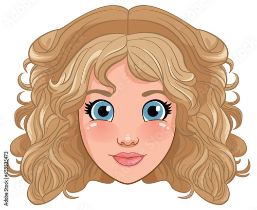 Woman head cartoon isolated