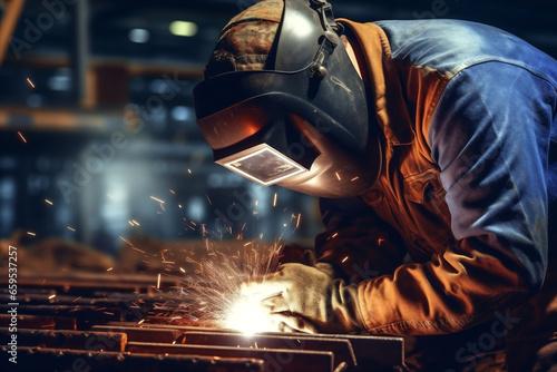 Factory metal industrial iron people welder furnace foundry metallurgy steel © VICHIZH