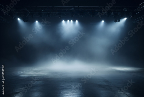 Concert empty background stage show light spotlight