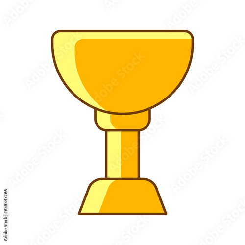 Gold cup icon. Illustration of award for sports or corporate competitions.