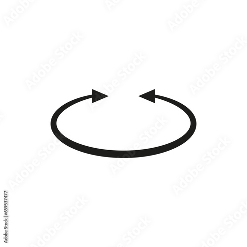 Dual double ended semi circle arrow. Semicircular round long two sided arrow. 